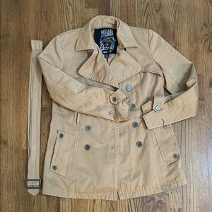 MILLARD FILLMORE WOMEN’S DOUBLE BREASTED TAN JACKET SZ M